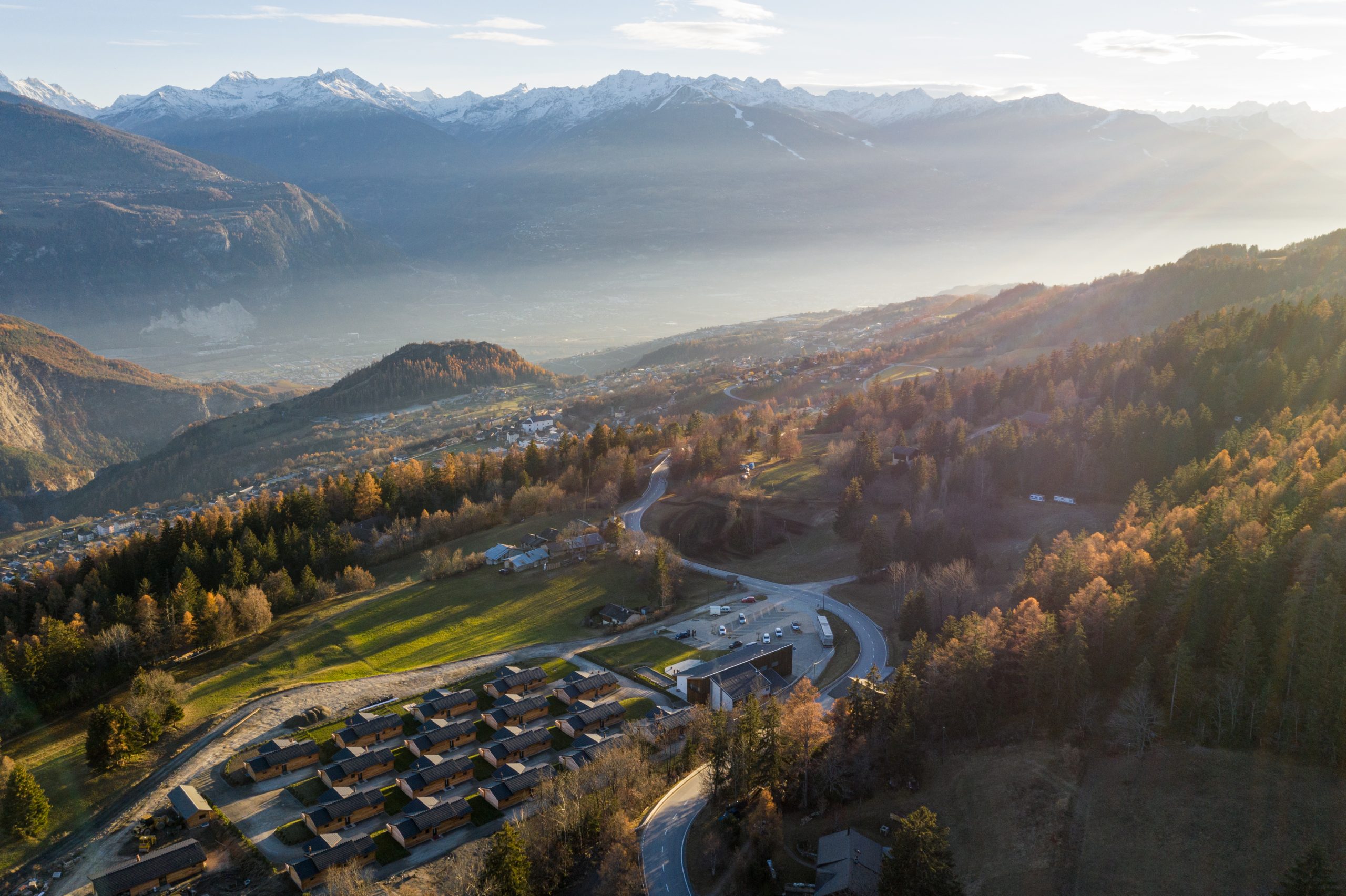 Woodland Village Swiss Alp Mountain Views